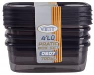 Набор контейнеров Violet House 00507 PRATIC прозрачные 4 шт 0.7л 0507 PRATIC прозрачные / НАБОР 4 шт