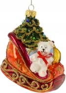 Елочная игрушка Санки с подарками 10 см