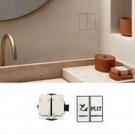 Механизм выключателя двухклавишный скрытый монтаж без подсветки белый E40017