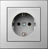 Розетка із заземленням Liregus Epsilon без шторок срібний IKL 16-004-01 E/Mt