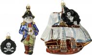 Набор елочных игрушек Пират и корабль