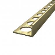 Кутник для плитки АЛЮПРО зовнішній прямий алюміній 10 мм 2,71м золото