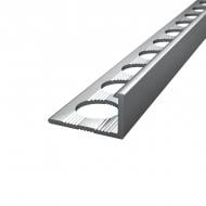 Кутник для плитки АЛЮПРО зовнішній прямий алюміній 10 мм 2,71м срібло