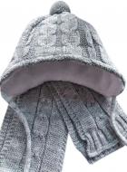 Комплект шапка + шарф для мальчиков Mari-Knit 0850 р.38-40 серый
