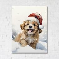 Картина на холсте Снежный щенок 30x40 см Brushme FNK0120418