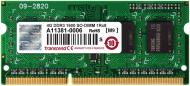 Оперативна пам'ять TRANSCEND SODIMM DDR3 4 GB (1x4GB) 1600 MHz (TS512MSK64V6H)