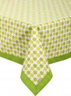 Скатерть "Яблочки" с кантом 140x140 см желтый/зеленый Прованс