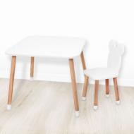 Комплект мебели детский ArinWOOD мишка квадратный столик + стул 07-025W-SQUARE белый