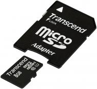 Карта памяти Transcend Premium microSDHC 8GB Class 10 UHS-I R45MB/s (TS8GUSDCU1)