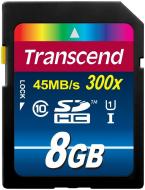 Карта памяти Transcend Premium SDHC 8GB Class 10 UHS-I R45MB/s (TS8GSDU1)