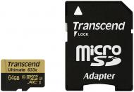 Карта памяти Transcend Ultimate micro SDXC 64GB Class 10 UHS-I U3 R95/W85MB/s 4K Video (TS64GUSDU3)