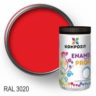 Эмаль Kompozit акриловая Profi RAL 3020 шелковистый мат 0,7 л