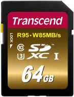 Карта памяти Transcend Ultimate SDXC 64GB Class 10 UHS-I U3 R95/W85MB/s 4K Video (TS64GSDU3X)