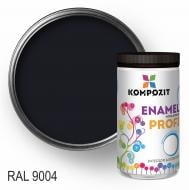 Эмаль Kompozit акриловая Profi RAL 9004 шелковистый мат 0,7 л
