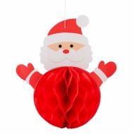 Декорация новогодняя YES! Fun соты 3D Novogod'ko Санта d-20 см красный 974718