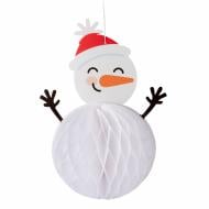 Декорация новогодняя YES! Fun соты 3D Novogod'ko Снеговик d-20 см белый 974717