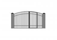 Ворота кованые Fijo со встроенной калиткой (Лофт 3D) 3500*2100*50