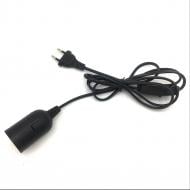 Патрон с вилкой UP! (Underprice) с проводом 5 м E27 пластик черный D35