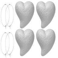 Заготовка пінопластова Серця фігурні 6,5 см 743115 4 шт. Santi
