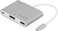 Адаптер Digitus 0,2 м white (DA-70846) USB Type-C - DisplayPort/USB 2.0/Type-C