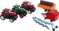 Игровой набор Shantou 3 фермерских трактора с прицепами 1:32 JY42918