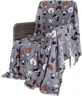 Плед Flannel Happy Dogs 160x200 см серый La Nuit Плед Flannel Happy Dogs 160x200 см серый La Nuit
