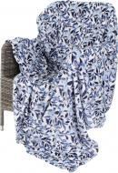 Плед Flannel Leaves 200x220 см синий с белым La Nuit 