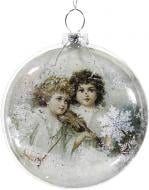 Елочная игрушка Медальон стеклянный Ретро 8 см