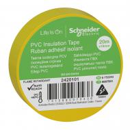 Лента изоляционная Schneider Electric 19 мм x 20 м желтая ПВХ 2420101