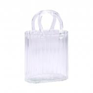 Ваза для цветов Сумочка прозрачная 27 см