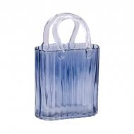 Ваза для цветов Сумочка 27 см синяя