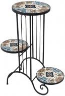 Підставка для квітів потрійна з мозаїкою JF232380-3 27х54x64 см чорний/коричневий