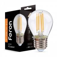 Лампа светодиодная Feron Filament LB-162 G45 7 Вт E27 2700 К 230 В прозрачная 40088