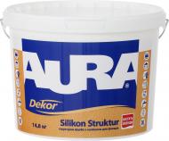 Краска силиконовая структурная Aura® Dekor Silikon Struktur мат белый 9,5 л