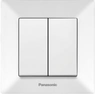 Выключатель двухклавишный Panasonic Arkedia Slim без подсветки белый 480100189 Выключатель двухклавишный Panasonic Arkedia Slim без подсветки белый 480100189