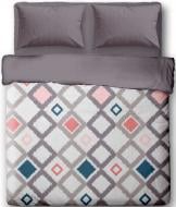 Комплект постельного белья Modern Rhomb семейный серый с рисунком Ibodo