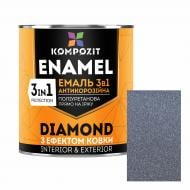 Эмаль Kompozit антикоррозионная 3 в 1 DIAMOND графит металлический 0,65 л