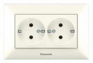 Розетка двойная с заземлением Panasonic Arkedia Slim кремовый 480200226
