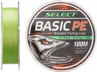 Шнур Select 100 м 0,12 мм 5,6 кг Basic PE Light Green