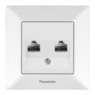 Розетка компьютерная двойная Panasonic Arkedia Slim RJ45 CAT5e без шторок без крышки белый 480200234 Розетка компьютерная двойная Panasonic Arkedia Slim RJ45 CAT5e без шторок без крышки белый 480200234