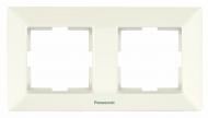 Рамка двойная Panasonic Arkedia Slim горизонтальная кремовый 480500130
