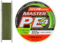 Шнур Select 100 м 0,24 мм 29 кг Master PE 100m (темн.-зел.) 0.24mm 29kg