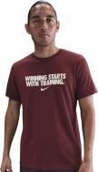 Футболка Nike M NK DF TEE WINNING HV4187-619 р.XL бордовый