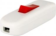 Вимикач для бра кнопковий LXL червона клавiша без підсвітки 10 А 220В білий 129WRP