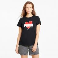 Футболка Puma HEART TEE 58789701 р.S черный Футболка Puma HEART TEE 58789701 р.S черный