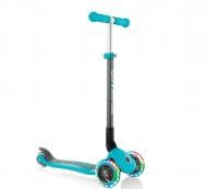 Самокат Globber PRIMO FOLDABLE LIGHTS, колеса с подсветкой, 50кг, 3+ бирюзовый 432-105-2