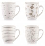 Набор чашек Ardesto Ravenna 4шт 360 мл бело-бежевый