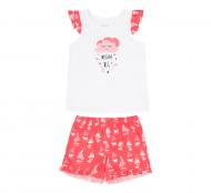 Піжама для дівчаток Bembi ПЖ48 р.110 білий із кораловим 13048021040.K11