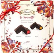 Конфеты Rossella caramelle желе фруктовое ассорти покрыто черным шоколадом. 200 г (T3763)