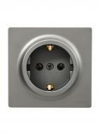 Розетка накладная бытовая с заземлением Lezard LETO IP20 платина 752-3500-122B